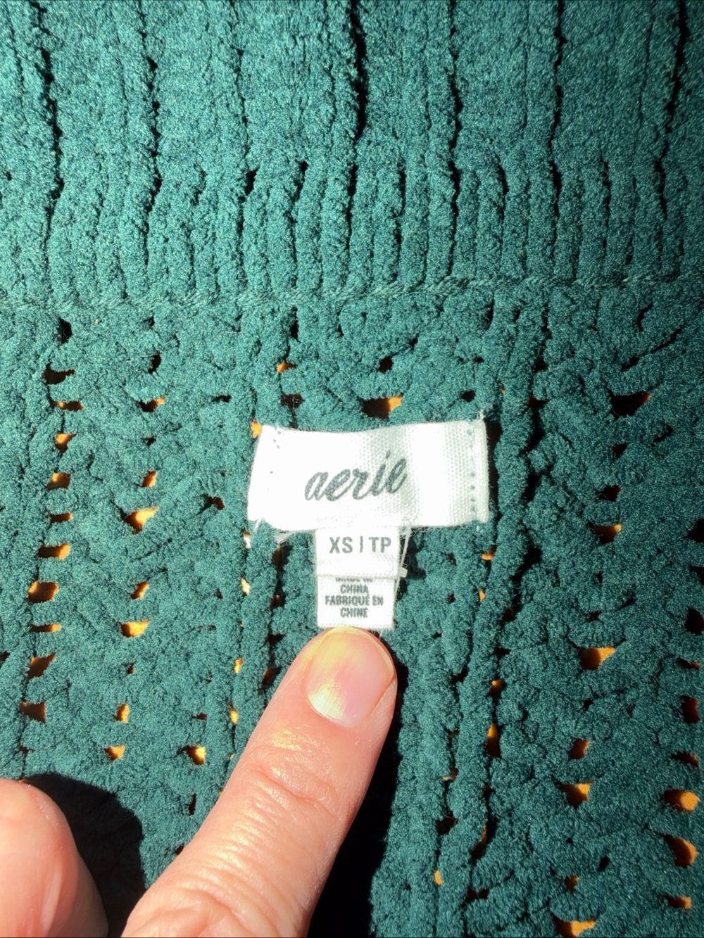 aerie Forest Green Cable-Knit Zip Cardigan - Picture 7 of 12